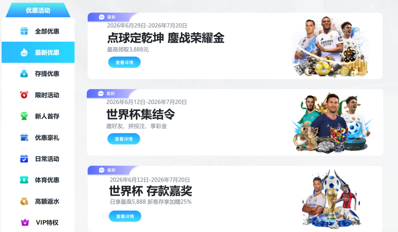 最新优惠活动